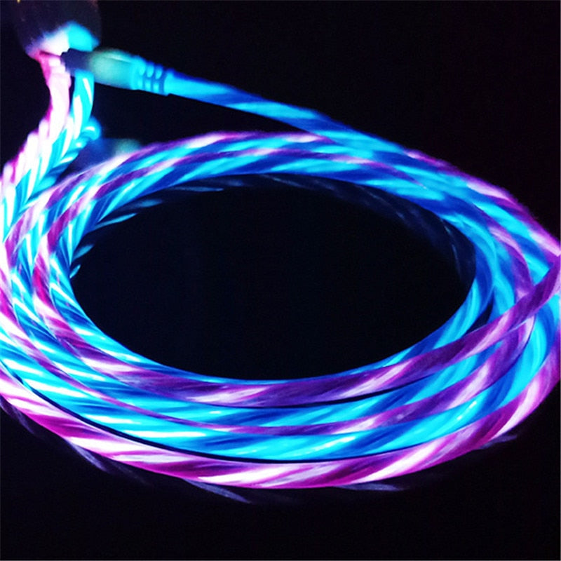 LED Glow Flowing Data USB Charger